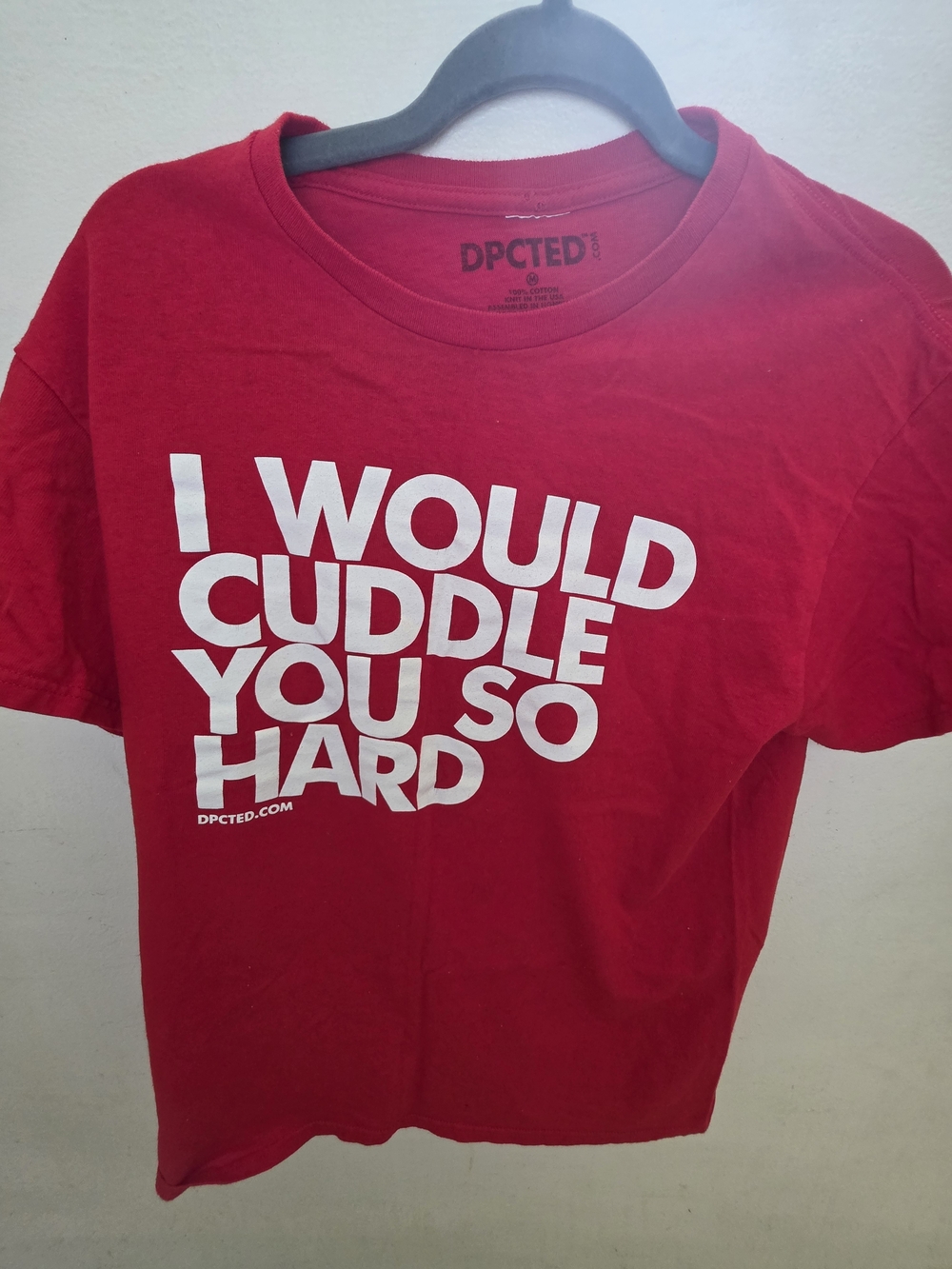 Red Graphic Tee - "I Would Cuddle You So Hard"